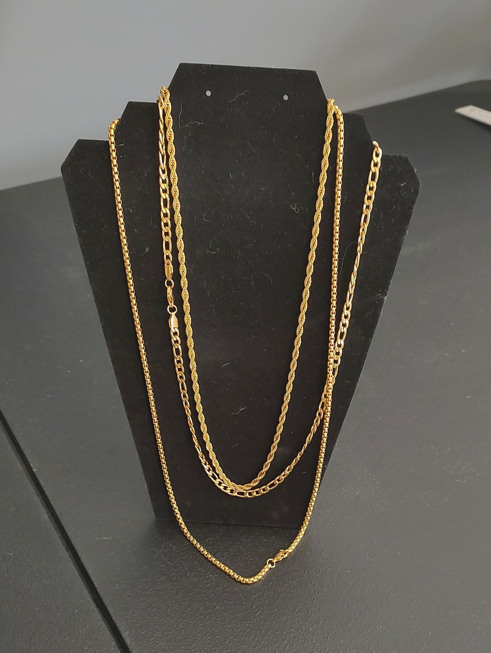 Gold Tone Chain Necklaces Unisex